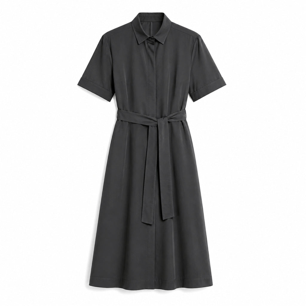 Robe Solférino – Robe midi structurée à taille dessinée