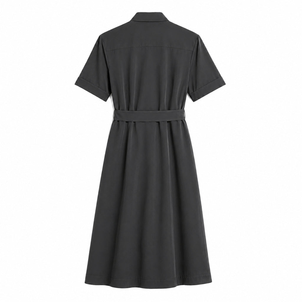 Robe Solférino – Robe midi structurée à taille dessinée