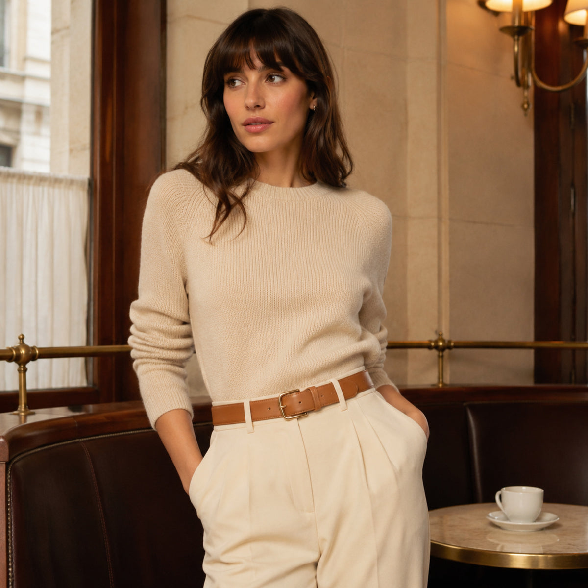 Ceinture Vendôme – Ceinture fine en cuir à boucle dorée minimaliste