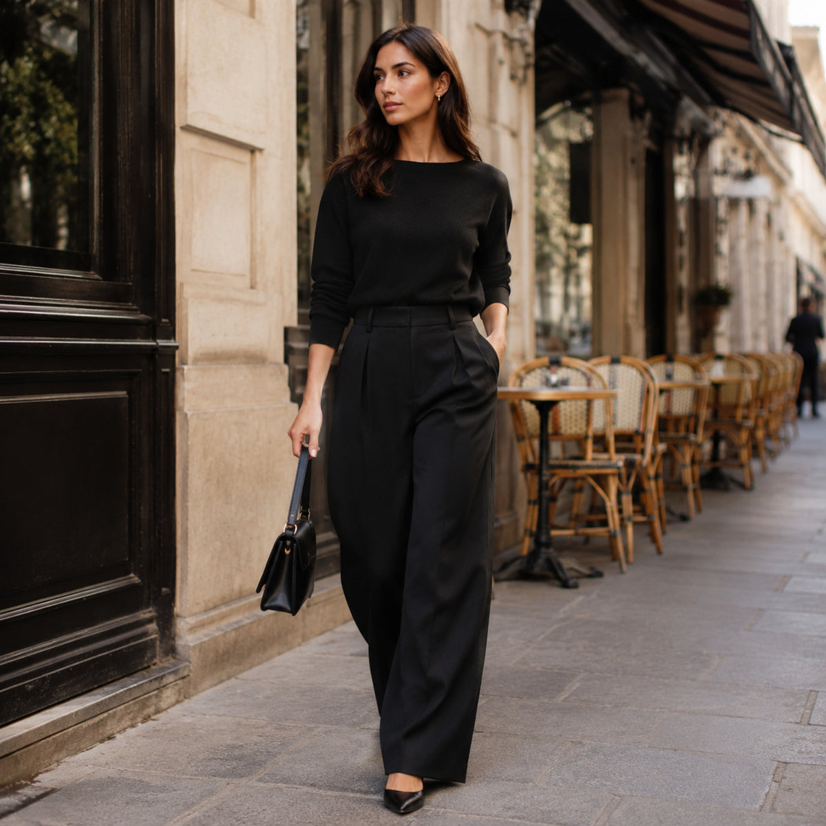 Pantalon Invalides – Pantalon tailleur ample à taille haute
