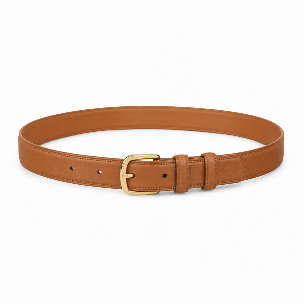 Ceinture Vendôme – Ceinture fine en cuir à boucle dorée minimaliste