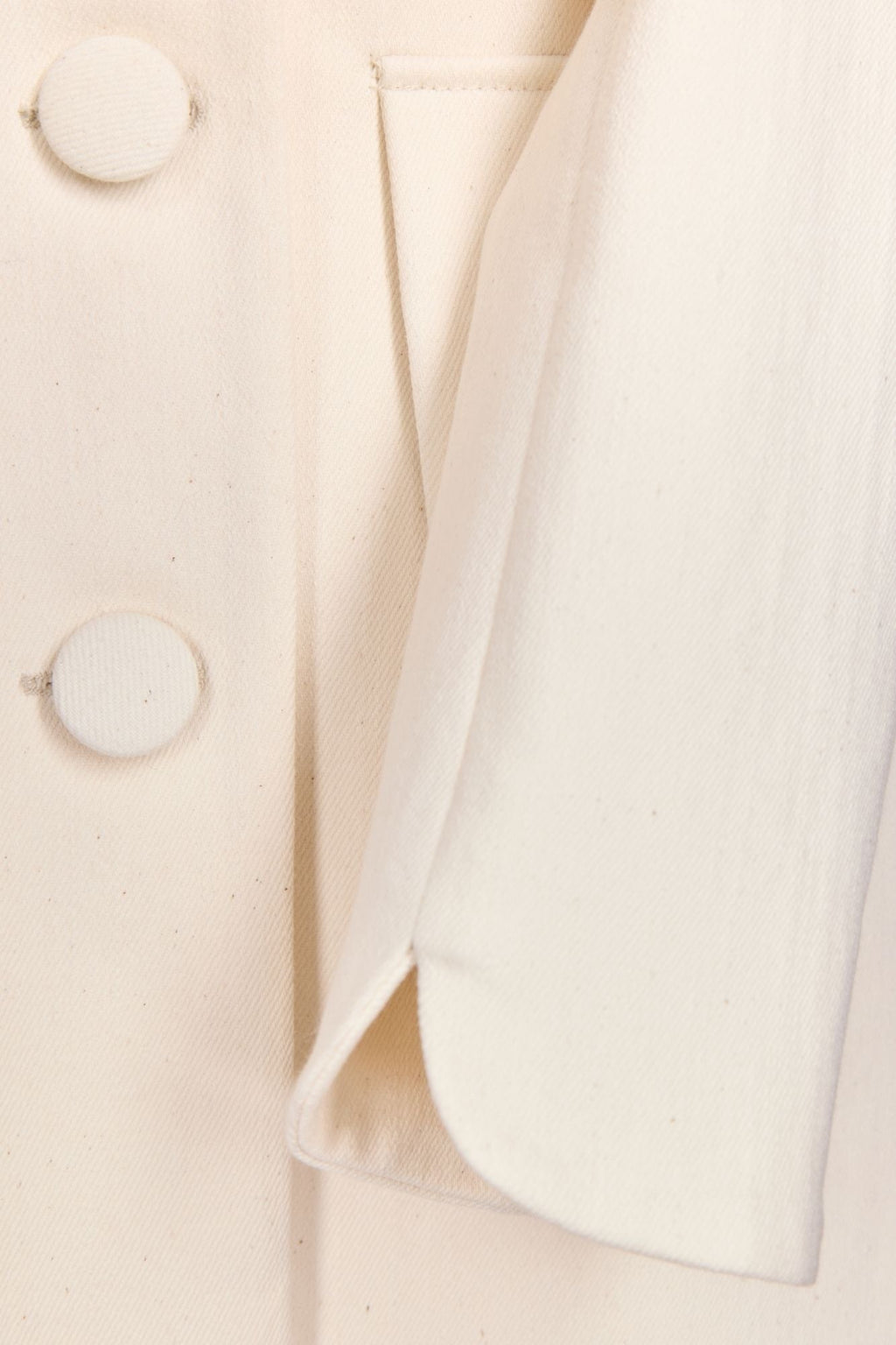 Denim ecru utility button-front jacket