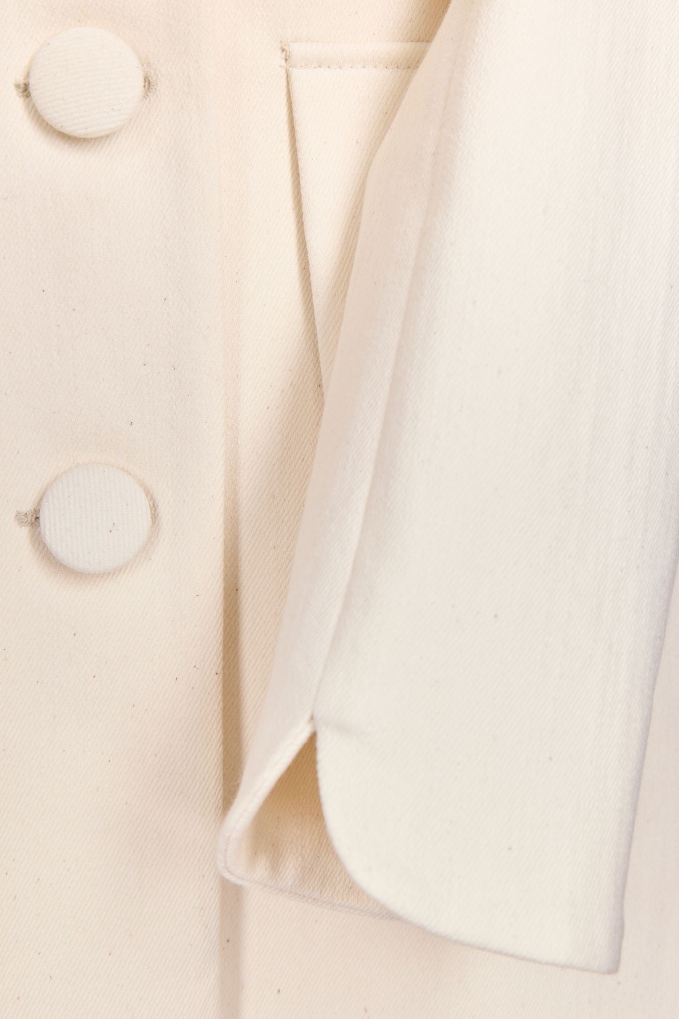 Denim ecru utility button-front jacket