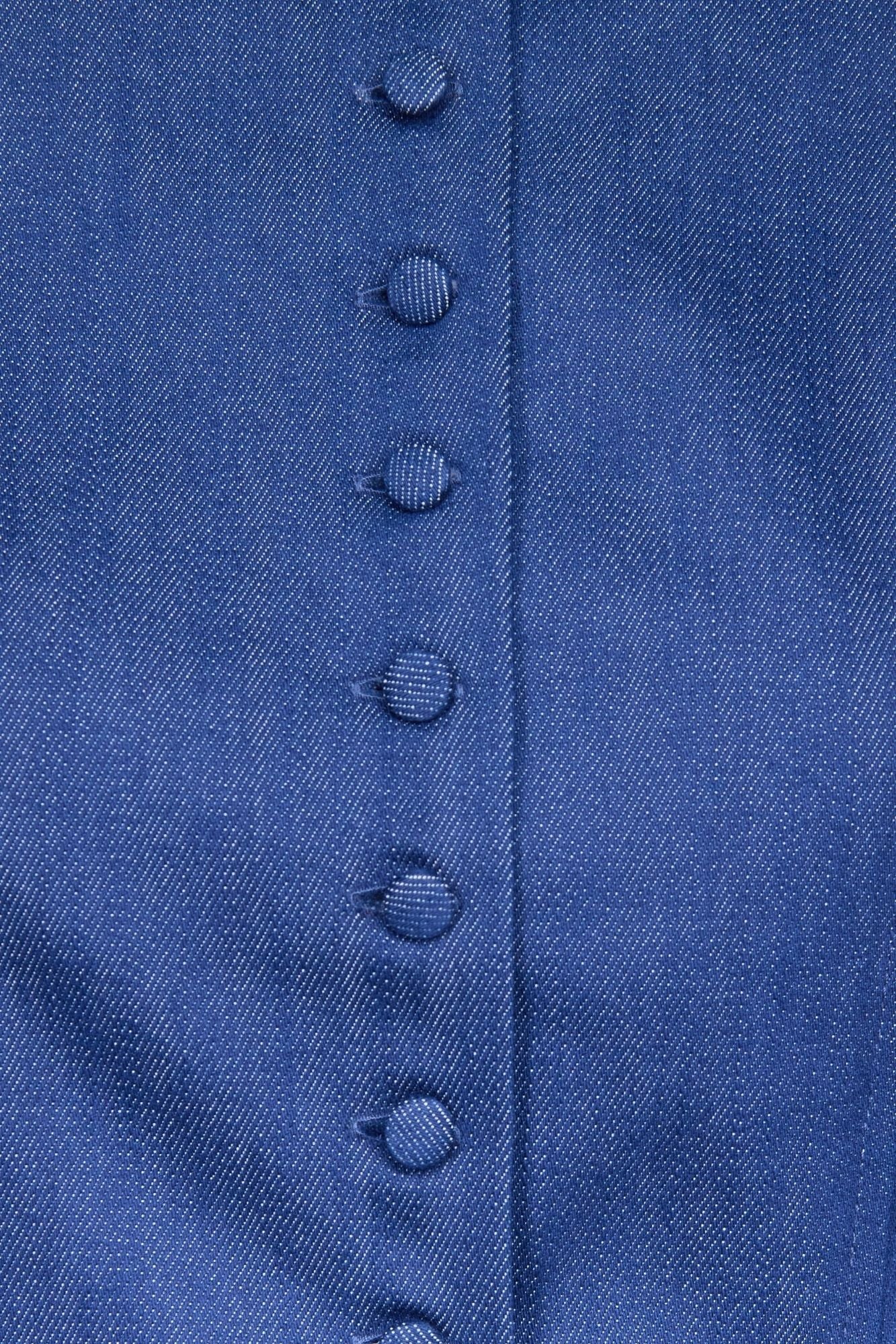 Blue denim puff sleeve jacket