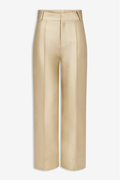 Beige satin straight pants