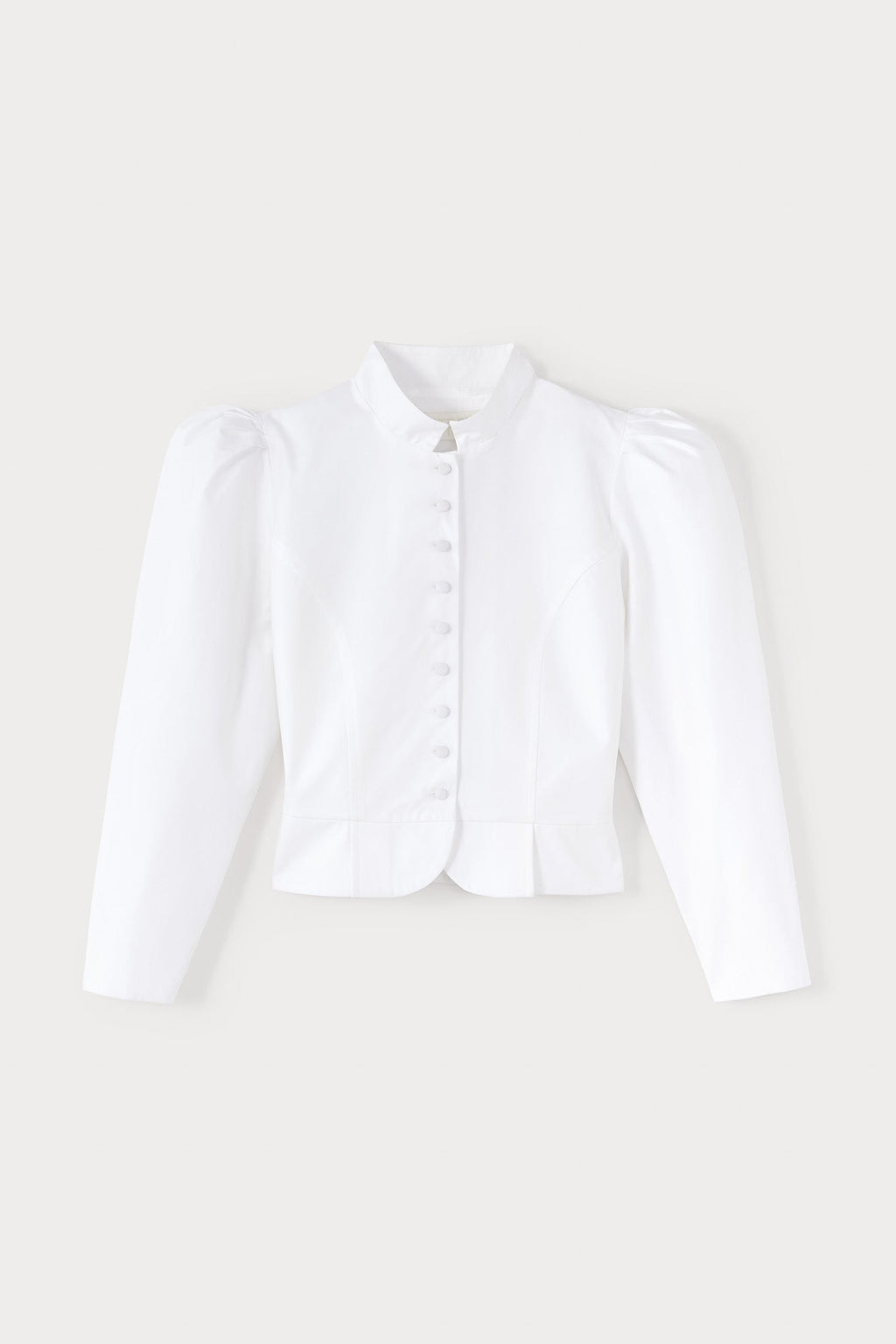 White cotton puff sleeve jacket