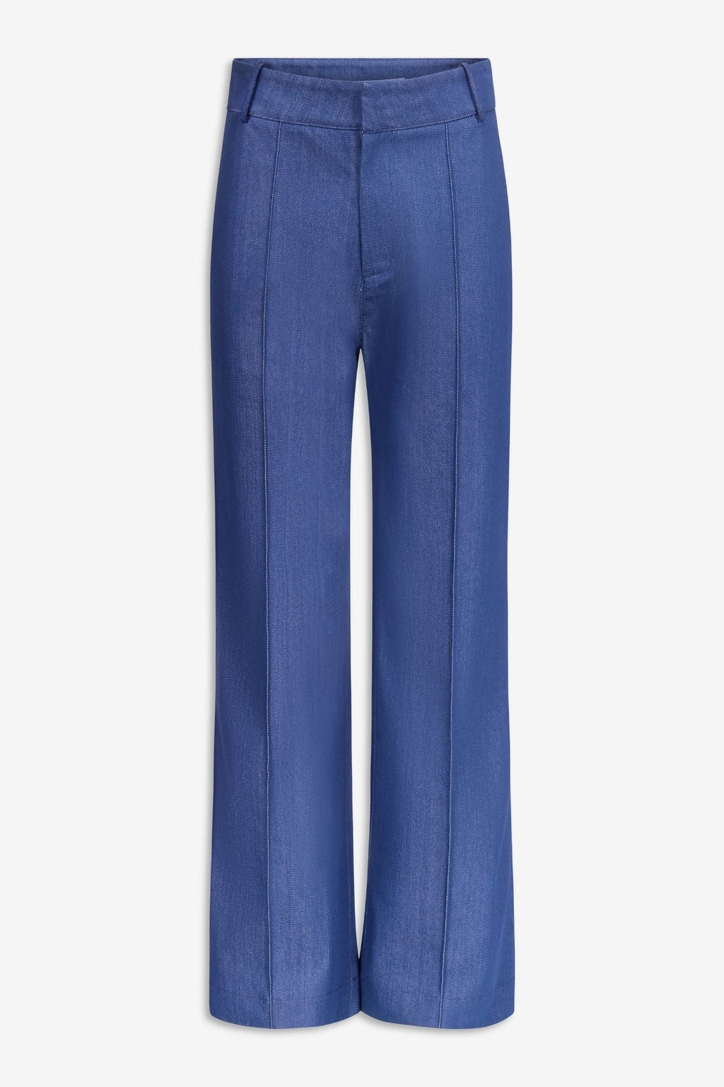 Blue denim straight pants