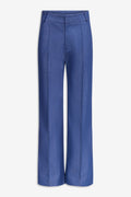 Blue denim straight pants