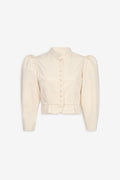 Denim ecru puff sleeve jacket