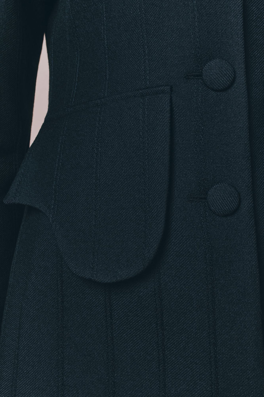 Black utility button-front jacket